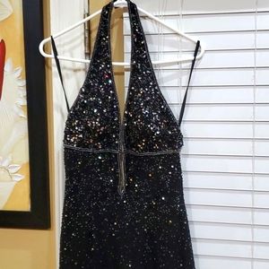 PROM!! Beautiful Black and Silver Formal Dress Size Large